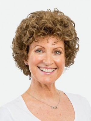 8 inch Monofilament Synthetic Short Brown Curly Amazing Bob Women Wigs