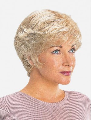 Straight 8 inch Monofilament Synthetic Blonde Short Best Quality Lace Wigs