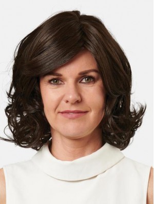 Straight Monofilament Synthetic Brown 14 inch Bobs Amazing Medium Wigs