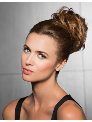 Beautiful Blonde Curly Synthetic Clip In Hairpieces