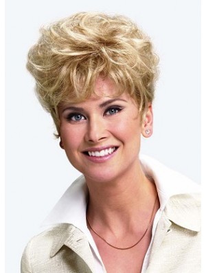 Short Hairpieces Wavy Style Brown Color Cropped Length Hair Toppers