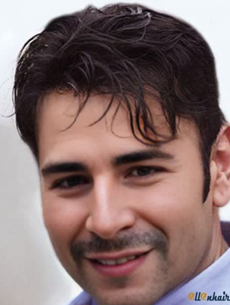 Toupee Uomini Corto Mosso