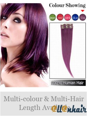 Convenient Black Straight Remy Human Hair Clip In Hair Extensions