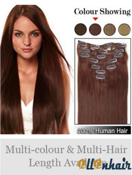 Hairstyles Auburn Straight Remy Human Hair Clip In Hair Extensions