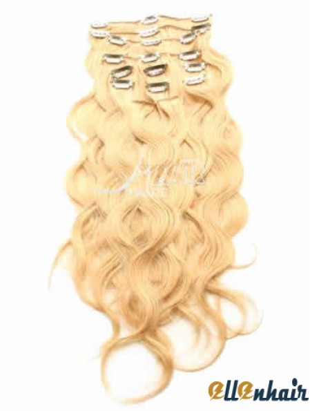 Ideal Blonde Curly Remy Human Hair Clip In Hair Extensions