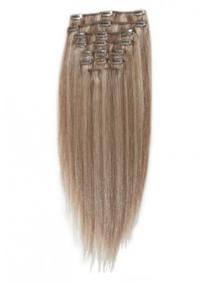 Great Blonde Straight Remy Human Hair Clip In Hair Extensions