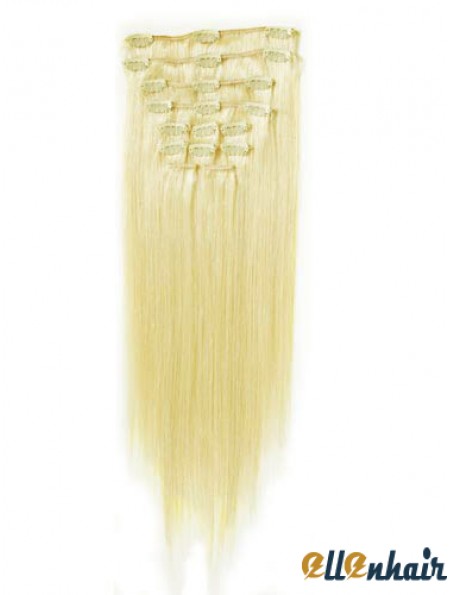Perfect Blonde Straight Remy Human Hair Clip In Hair Extensions