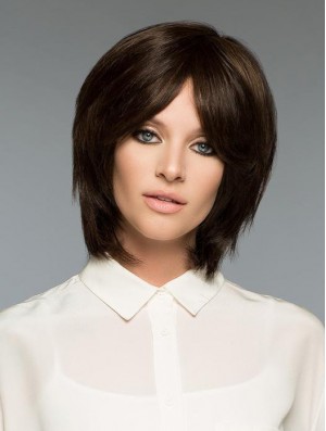 Brown Bob Wig Human Hair Straight Wig UK For Women Realistic