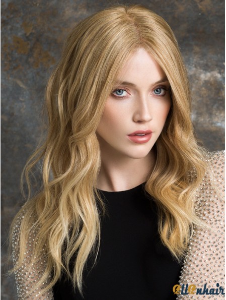 100% Hand Tied Wig Long Blonde Human Hair Wig UK