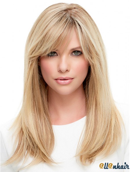 Ladies Wigs Cheap 100% Hand Tied With Bangs Straight Style
