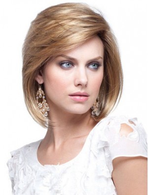 Human Hair Bob Wigs Chin Length Capless Blonde Color Bobs Cut