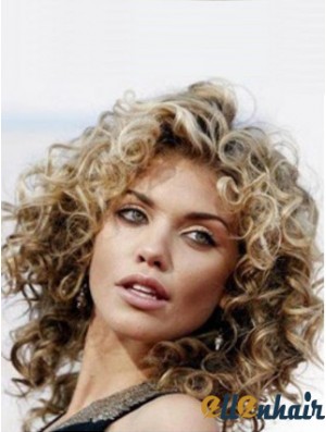 Curly Wig Human Hair Shoulder Length Wig With Lace Front