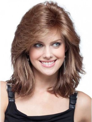 Best Human Hair Wig Layered Shoulder Length Wig UK With Lace Front