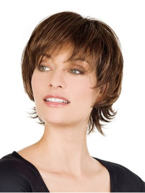 Monofilament Human Hair Wigs Sale Lace With Bangs Front Short Length