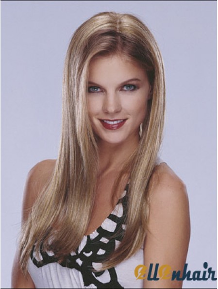 Half Blonde Wig Lace Front Long Length Straight Style