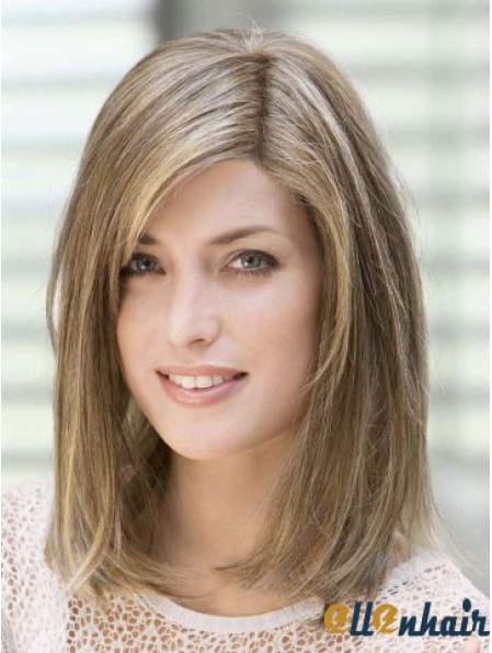 14 inch Flexibility Blonde With Bangs Lace Front Wigs