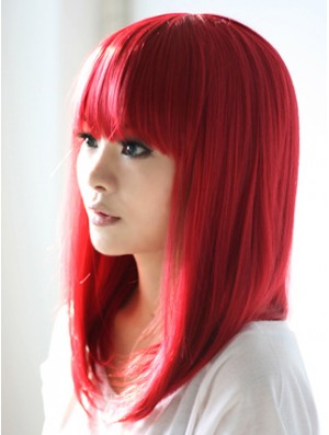 Synthetic Wigs With Bangs Straight Hair With Capless