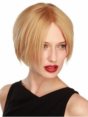 Bob wig Blonde Hair Straight Wig UK With Real Hair