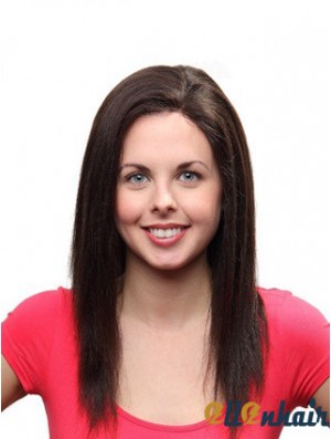 Long Straight 100% Hand Tied Remy Human Auburn Mono Wig