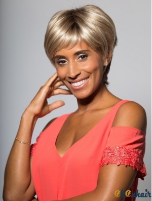 Blonde Short Wig Boycuts Monofilament Wig For Black Women
