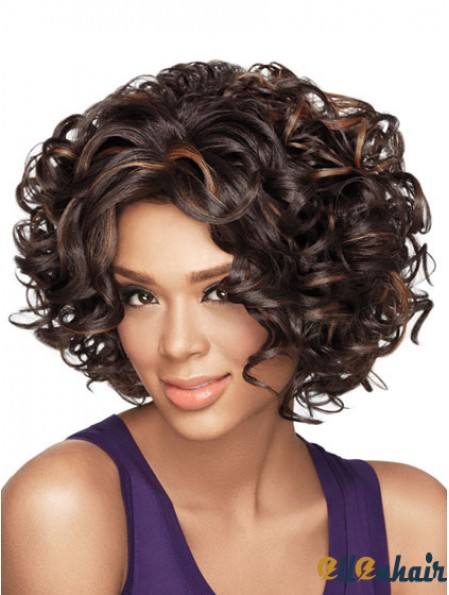 Wigs African American With Synthetic Capless Chin Length Curly Style