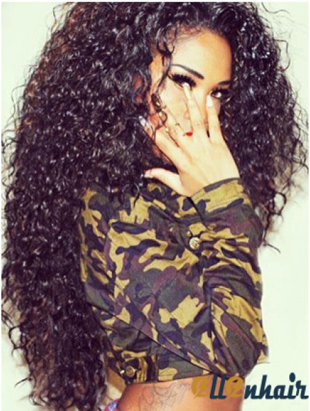 Wholesale African American Human Hair Lace Front Wigs Kinky Style Long Wig