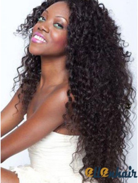 African American Lace Wigs Remy Human Long Length Kinky Style