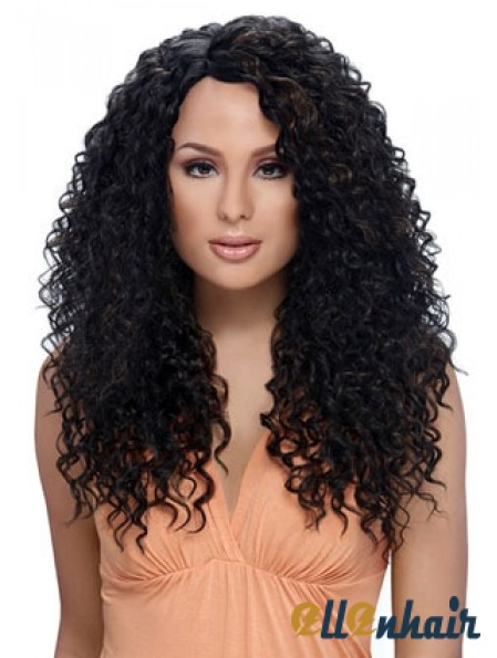 Long Black Kinky Layered Perfect African American Wigs