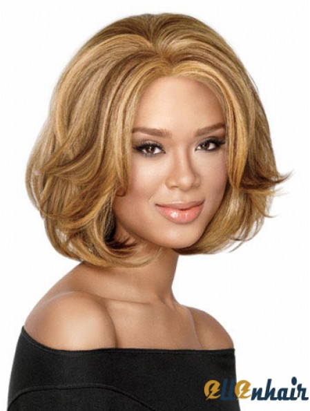 Chin Length Wavy Capless Blonde Durable Bob Wigs