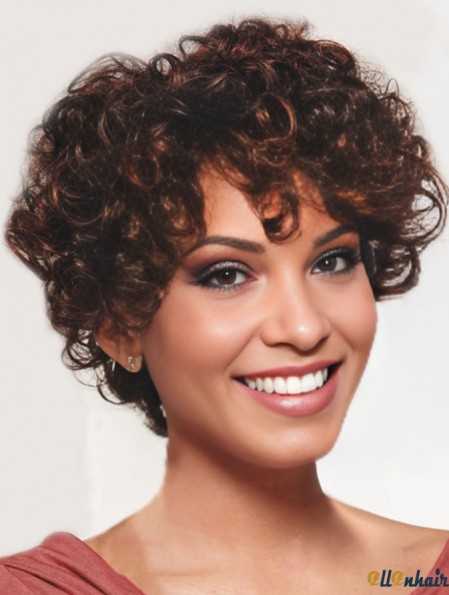Parrucche Monofilamento Auburn da 10 Pollici per Donne di Colore