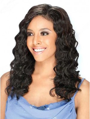 Brazilian Human Hair Lace Front Wigs Black Color Long Length