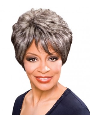 Synthetic Best Short Wavy Grey Wigs
