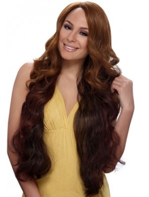 Buy African American Wigs Online With Synthetic Auburn Color Wavy Style
