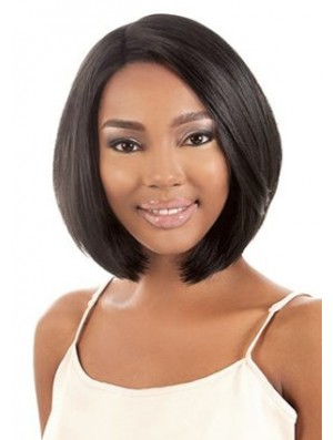 11 inch Chin Length Synthetic Black Bobs Capless Hairsyles For Black Woman