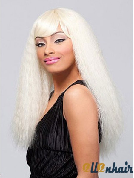 Long Blonde Straight With Bangs Top African American Wigs