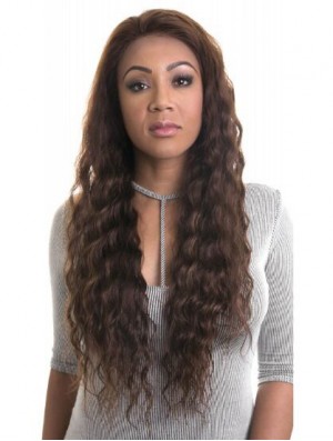 Wavy 22 inch Lace Front Brown African American Hairstyles