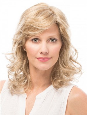 Layered 14 inch Shoulder Length Wavy Style Medium Wigs