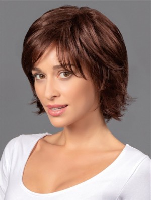 8 inch Short Cheapest Brown Wavy Bob Wigs