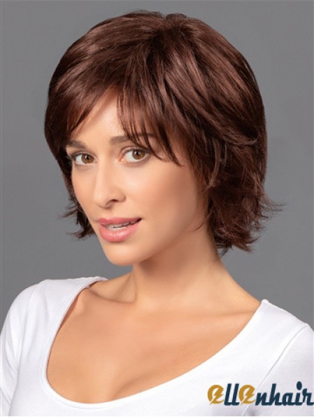 8 inch Short Cheapest Brown Wavy Bob Wigs