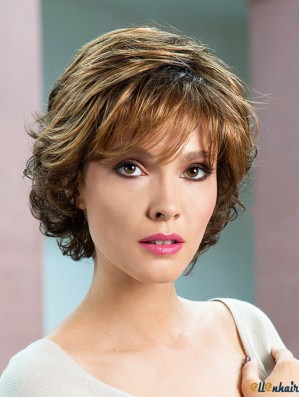 Wavy Short Wig UK Brown Color Women Wig Online