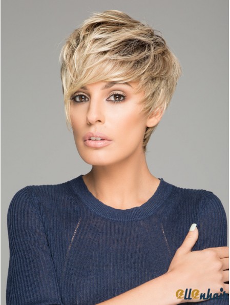 Synthetic Wigs Good Quality Monofilament Straight Style Blonde Color