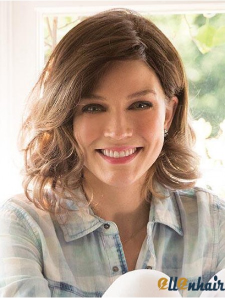 Brown Shoulder Length Curly Layered 12 inch Good Medium Wigs