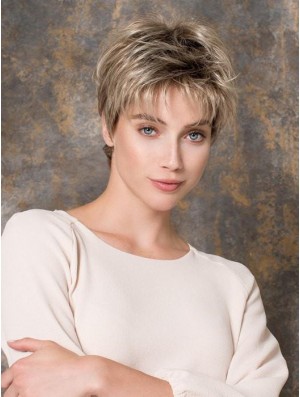Monofilament 4 inch Straight Brown Boycuts Wigs Online