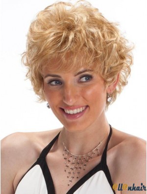 Capless Blonde 8 inch Cropped Boycuts Synthetic Wigs