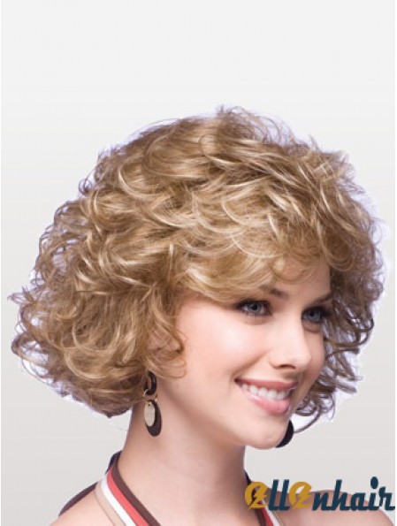 Synthetic Cheap Wigs With Capless Layered Cuts Chin Length Blonde Color