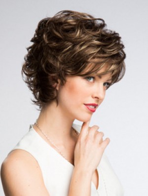 Chin Length Wavy Monofilament Layered 8 inch High Quality Synthetic Wigs