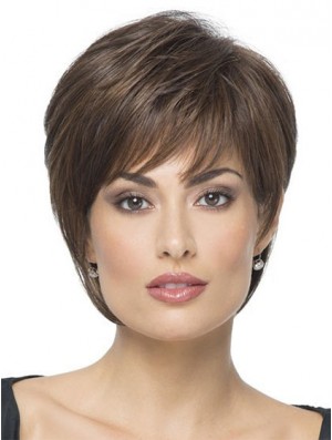 Short Boycuts Straight Brown Hairstyles Synthetic Wigs