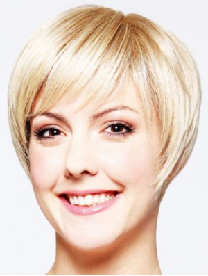Hairstyles 8 inch Straight Blonde Layered Short Wigs