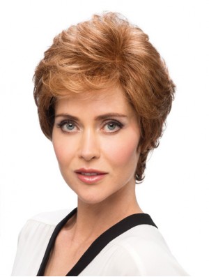 Ideal 7 inch Wavy Auburn Layered Short Wigs
