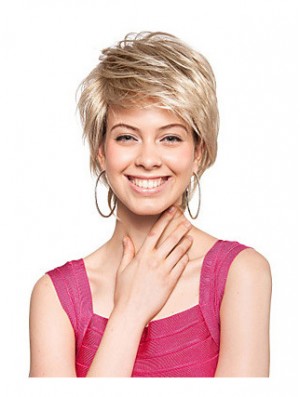 Short Boycuts Straight Blonde Amazing Synthetic Wigs